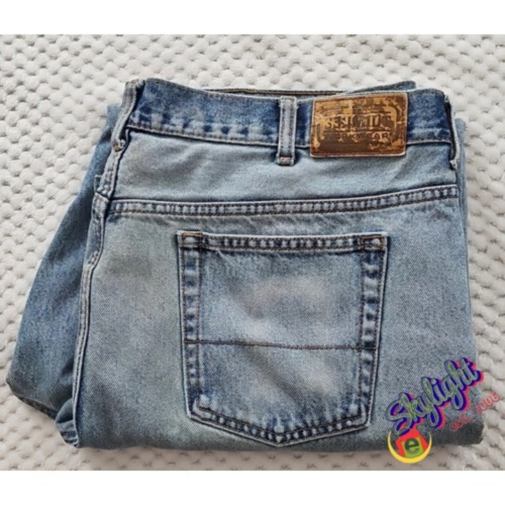 Ce Schmidt Men Blue Relaxed Fit Denim Jean Straight Leg Workwear Grunge Sz 42x30